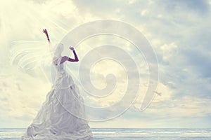 Honeymoon Trip, Bride Wedding Dress, Romantic Travel, Blue Sky