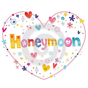 Honeymoon unique decorative lettering
