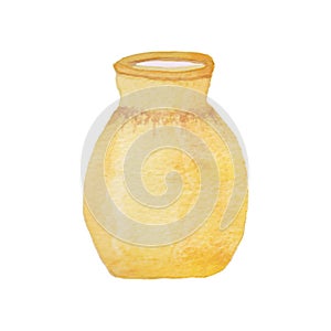 Honeypot yellow vase watercolor graphic