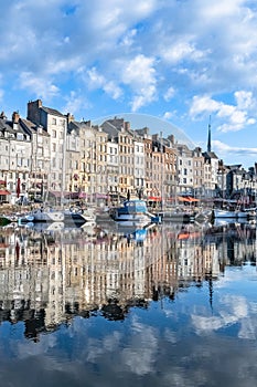 Honfleur, beautiful city in France, the harbor