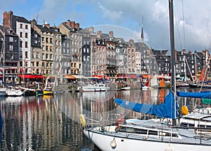 Honfleur harbour in Normandy. France.