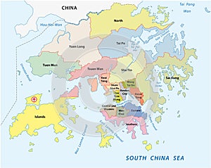 Hong kong administrative map