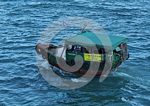 Hong Kong Ap Lei Chau Aberdeen Coastline Sampan Harbor Ships Parking Space Cityscape Fishing Boats Village Floating Dock Terminal