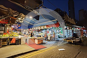 Hong Kong Architecture Heritage Kowloon Yau Ma Tei Fruit Market Wholesale Lifestyle Busy Street Roadside Stores Ancient Heritage