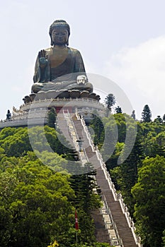 Hong Kong Big Buddha statue Lantau Island, vertical