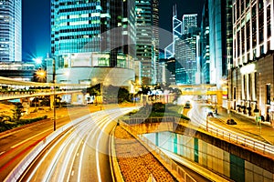 Hong Kong bussines center at night photo