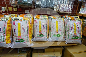 HONG KONG, CHINA - JANUARY 26, 2017: Paper objects for the dead relatives for the afterlife in a store in Hong Kong