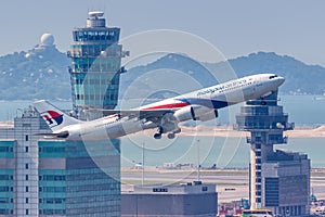 Malaysia Airlines Airbus A330-300 airplane Hong Kong Airport in China