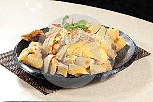 Chinese style steamed chicken cuisine photo