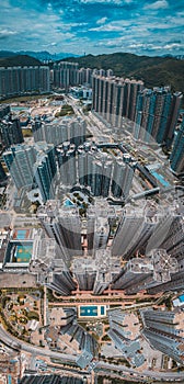 Hong Kong City in aerial view