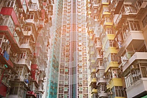 Hong Kong city apartment crowded downtown