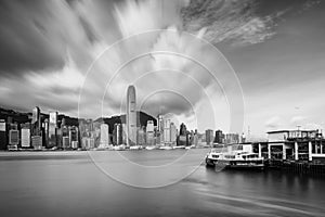 Hong Kong city from ferry terminal