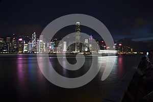 Hong Kong city Skyline at night photo