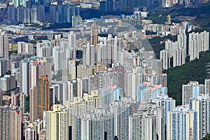 Hong Kong crowded building