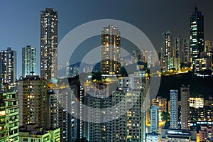 Hong Kong with crowded buildings
