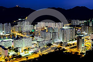 Hong Kong with crowded buildings