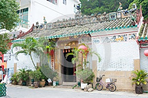 Kwan Tai Temple at Tai O Fishing village. a famous historic site in Lantau Island, Hong Kong.