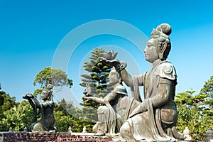 Statue at Tian Tan Buddha. a famous Tourist spot in Ngong Ping, Hong Kong. photo