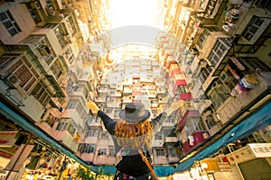 Hong Kong density residential famous travel place Yick Fat building