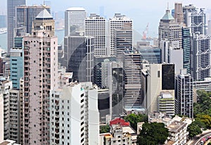 Hong Kong downtown crowded buildings