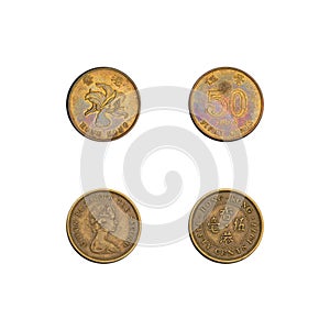 Hong Kong fifty cents coins collection
