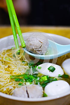 Hong Kong Fish Ball Noodle Soup from Local Restaurant