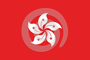Hong kong flag, official colors and proportion correctly. National Hong kong flag.