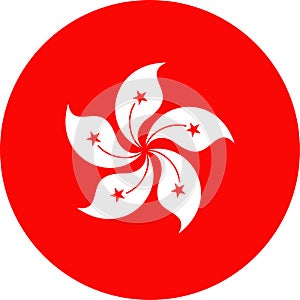 Hong Kong Flag Vector Round Flat Icon