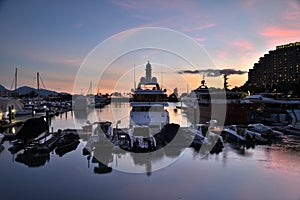 Hong Kong Gold Coast Hotel Yacht club sunset