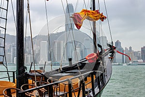 Hong Kong harbour from tourist junk