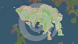 Hong Kong highlighted. Topo German