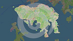 Hong Kong highlighted. Topo standard