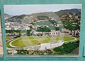 Hong Kong History Museum Vintage Jockey Club  Postcard Antique Happy Valley Horse Racing Track Racetracks Old HK Color Photo