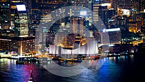 Hong Kong iconic night view from Victoria peak, Beautiful light