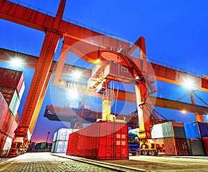 Hong Kong industrial containers on the wharf