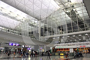 Hong Kong International Airport interior in Chep Lap Kok, Hong Kong