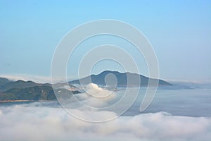 Hong Kong Island and kowloon sea of cloud