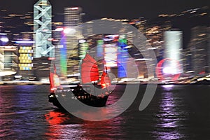 Hong Kong Junk Boat Motion Blur