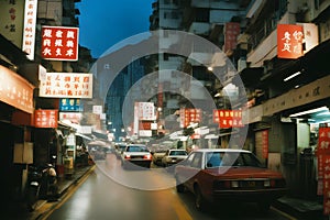 Hong kong kowloon 1990 nostagia cinematic street view