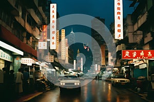 Hong kong kowloon 1990 nostagia cinematic street view photo