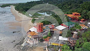 Hong Kong Lau Fau Shan Mudflat Chi Hong Temple tower