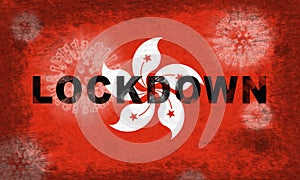 Hong Kong lockdown preventing coronavirus spread or outbreak - 3d Illustration