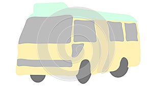 hong kong minibus minimalism abstract simplistic flat graphic