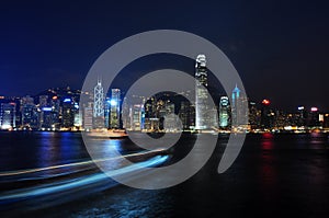 Hong Kong night scene - busy traffic