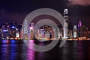 Hong Kong night scene in purple tone