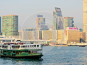 Star Ferry boat crosses the Victoria Harbour, Hong Kong