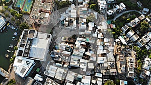 Hong kong outlying island peng chau aerial view