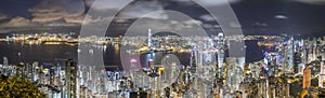 Hong Kong Panorama Skyline at night, view from The Peak