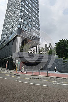 Hong Kong Peak Tram Vehicle Central Station Admiralty Entrance Transportation Architecture