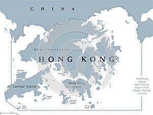 Hong Kong political map photo